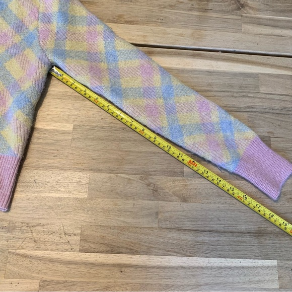 Zara Pink & Yellow Argyle Cardigan S - Picture 5 of 8
